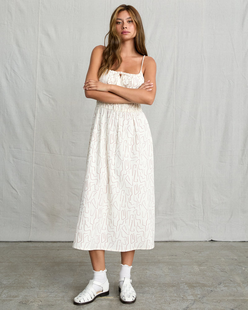 maia midi dress Women's Maia Puff Sleeve Jacquard Midi Dress S/M/L/XL/Customize Black & White MEAN BLVD Black & White / M