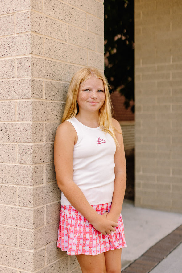 Girl's Sunset Check Skort