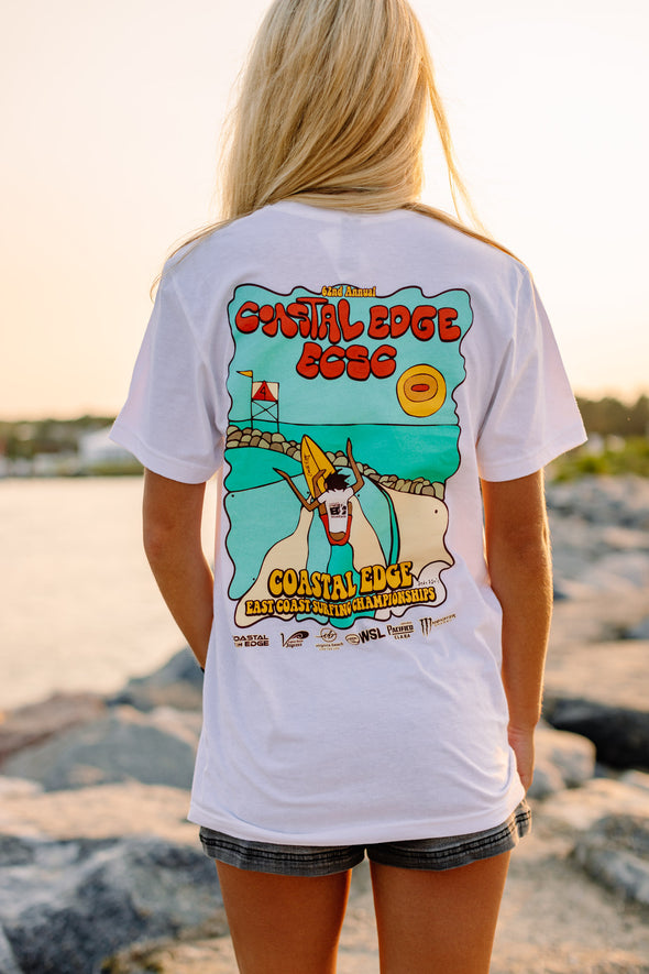 Coastal Edge East Coast Surfing Championship 2024 Featuring Artist Andy Davis Short Sleeve T-Shirt