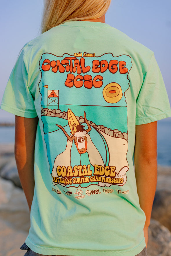 Coastal Edge East Coast Surfing Championship 2024 Featuring Artist Andy Davis Short Sleeve T-Shirt