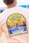 The Coastal Edge Steel Pier Classic 2023 Short Sleeve T-shirt Cherry Blossom Mineral Wash