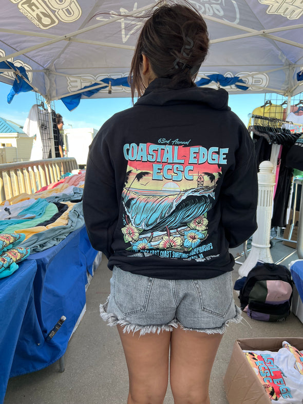 Coastal Edge East Coast Surfing Championship 2025 Zip Hoodie Featuring Artist Aaron Fulcher