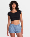 Delilah Off The Shoulder Crop Top