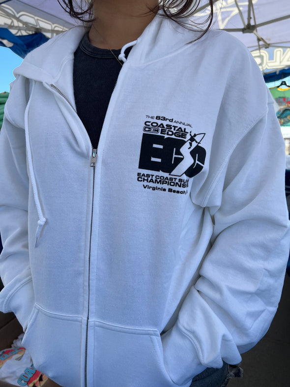 Coastal Edge East Coast Surfing Championship 2025 Zip Hoodie Featuring Artist Aaron Fulcher