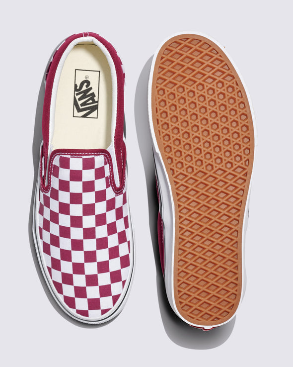 Classic Slip-On Checkerboard Rhododendron Red