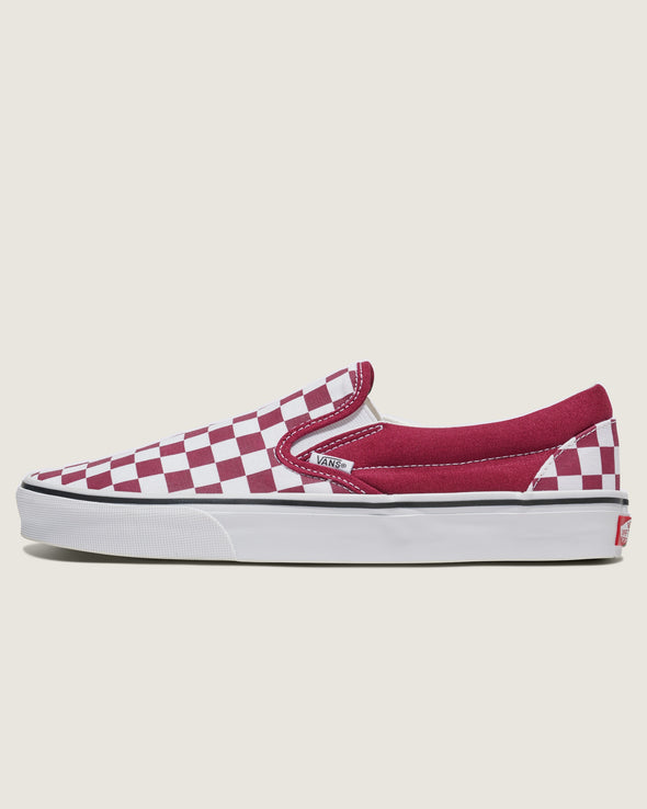 Classic Slip-On Checkerboard Rhododendron Red