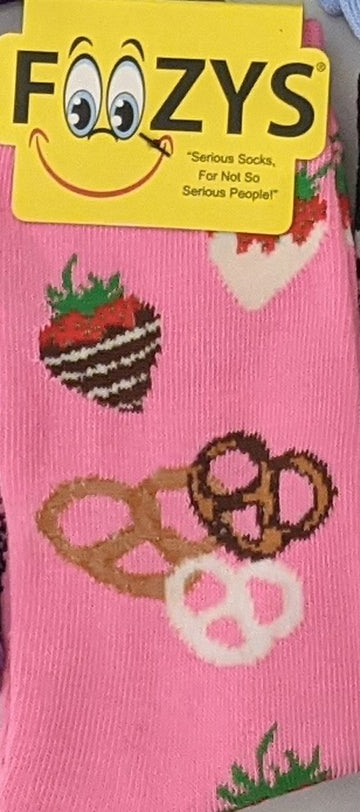 Chocolate Covered Strawberries & Pretzels Socks