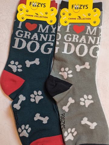 I Love My Grand Dog Socks