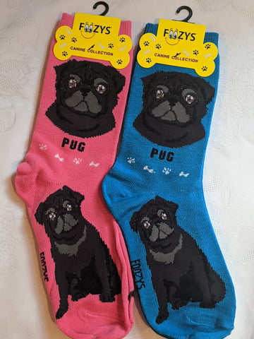 Black Pug Socks