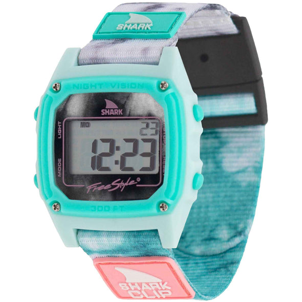 Tide Dye Aqua Cloud Shark Classic Clip Watch