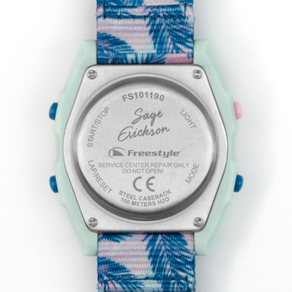 Blue Sage Palm Shark Classic Clip Watch