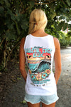 Coastal Edge East Coast Surfing Championship 2025 Women's Racerback Tank Featuring Artist Aaron Fulcher