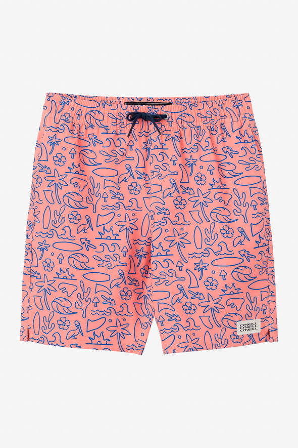 Boy's Hermosa Elastic Waist 16" Swim Trunks