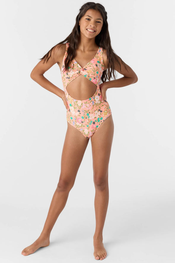 Girl's Kelly Floral Twisted One-Piece
