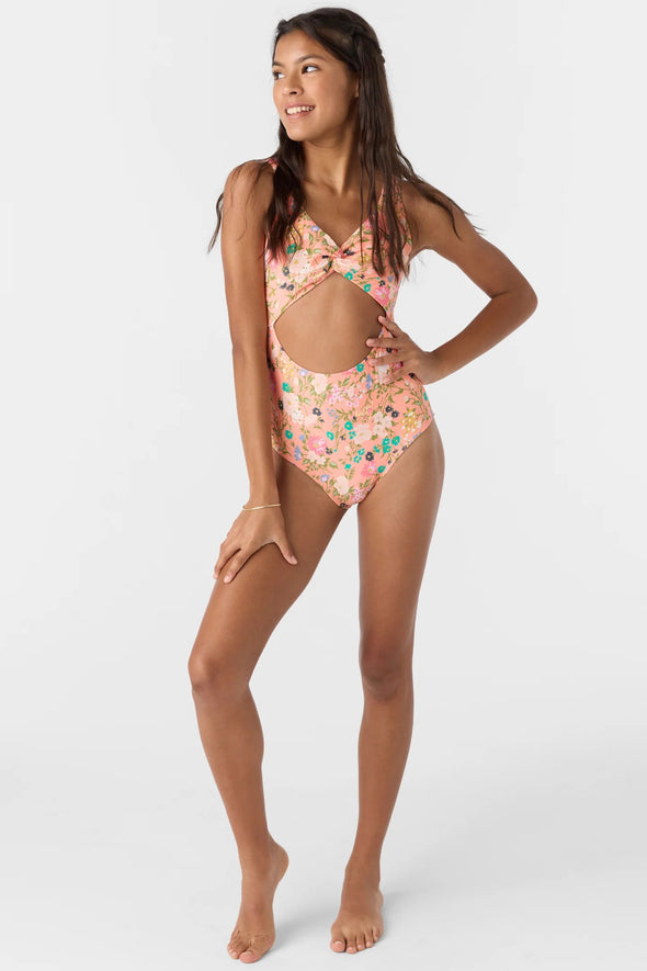 Girl's Kelly Floral Twisted One-Piece