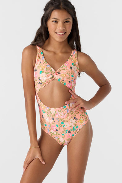 Girl's Kelly Floral Twisted One-Piece