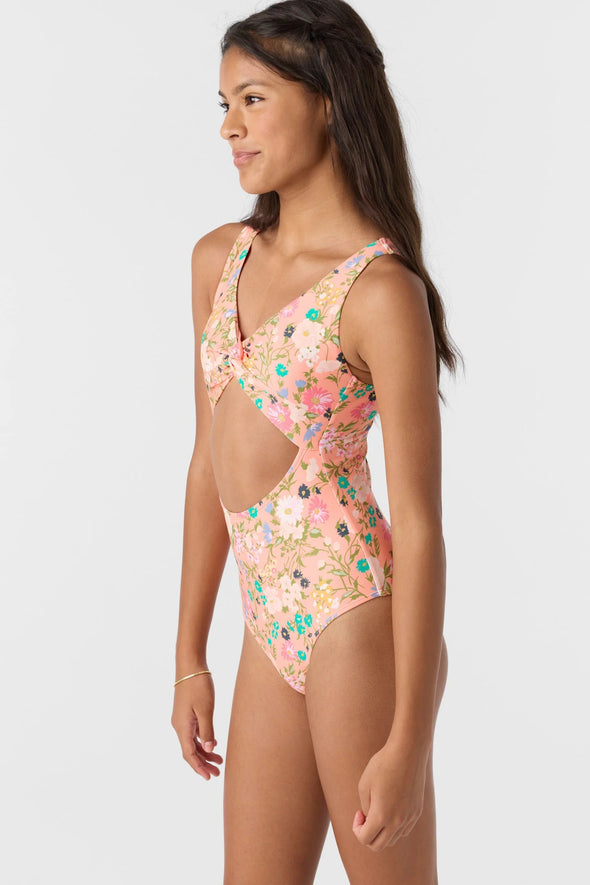 Girl's Kelly Floral Twisted One-Piece