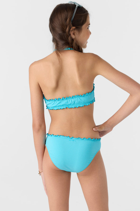 Girl's Dawnbreak Rib Hi-Neck Ruffle Edge Set