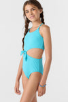Girl's Dawnbreak Rib Knot Front One-Piece