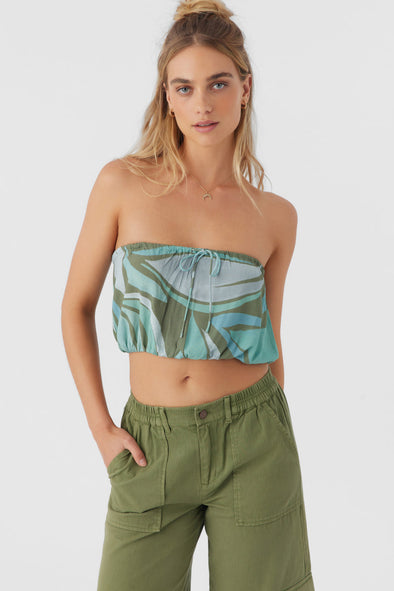 Danny Loreta Print Strapless Top