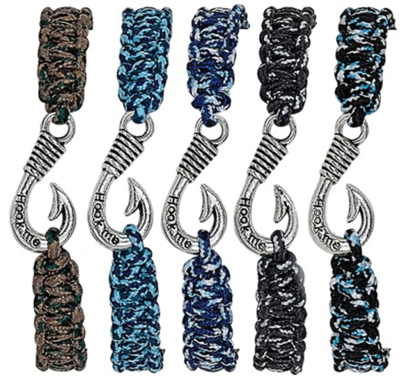 Fish Hook Pendant On Paracord Slide Knot Bracelet