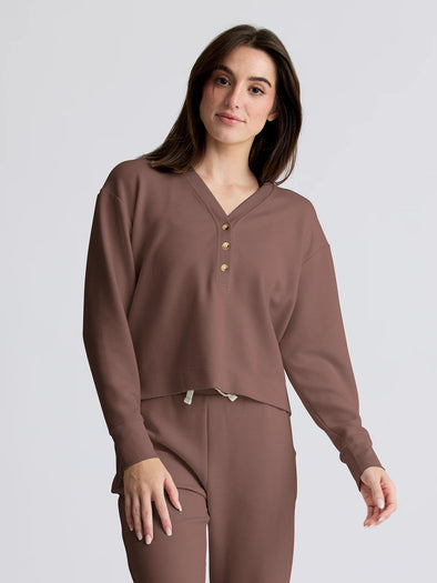 Waffle Long Sleeve Henley Shirt