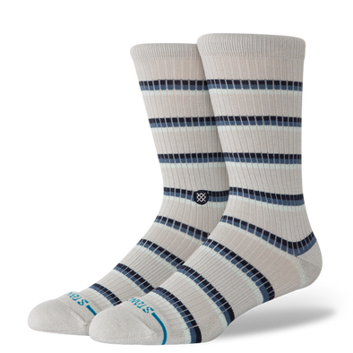 Multistriped Ribbed Light Cotton Crew Socks