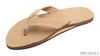 Single Layer Premier Leather Women's Sandal with Arch Support 1" Strap Sierra Brown