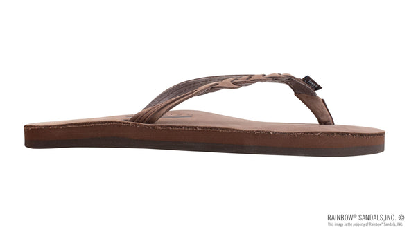 Flirty Braidy Single Layer Premier Leather Women's Sandal 1/2" Narrow Strap with Braid Expresso