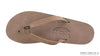 Single Layer Premier Leather Women's Sandal with Arch Support and a 1/2" Narrow Strap Dark Brown