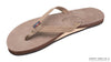 Single Layer Premier Leather Women's Sandal with Arch Support and a 1/2" Narrow Strap Dark Brown