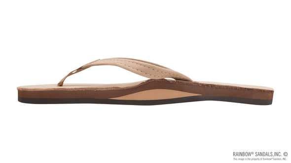 Single Layer Premier Leather Women's Sandal with Arch Support and a 1/2" Narrow Strap Sierra Brown