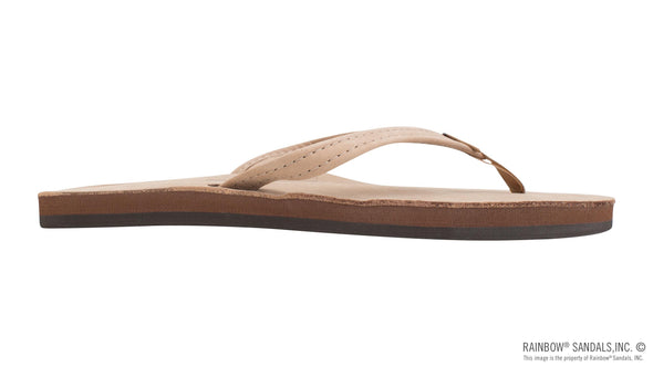 Single Layer Premier Leather Women's Sandal with Arch Support and a 1/2" Narrow Strap Sierra Brown