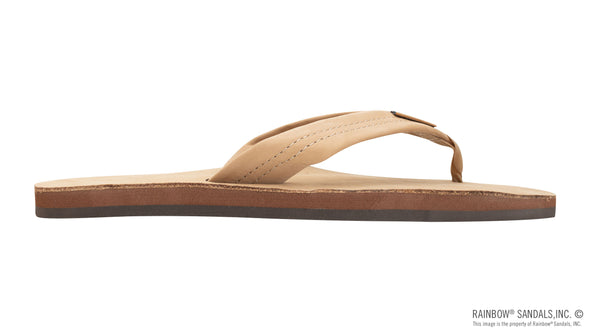 Single Layer Premier Leather Men's Sandal with Arch Support 1" Strap Sierra Brown