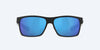 HALF MOON SUNGLASSES - SHINY BLACK/POLARIZED BLUE MIRROR