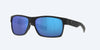 HALF MOON SUNGLASSES - SHINY BLACK/POLARIZED BLUE MIRROR