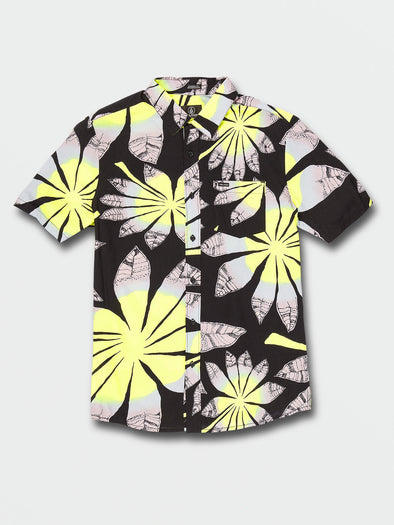 BLOOMIN SHORT SLEEVE BUTTON UP - BLACK