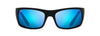 Peahi Wrap Sunglasses - Matte Black Rubber/Blue Hawaii Polarized