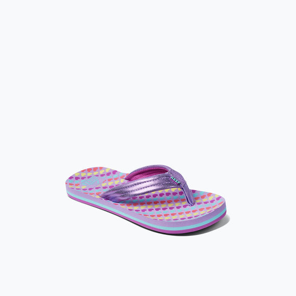 Kids Ahi Girl's Sandal Lavender Hearts