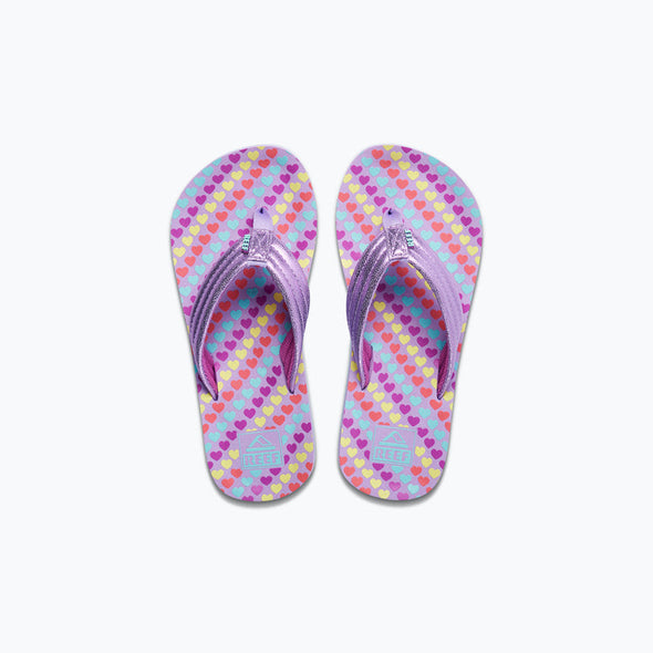 Kids Ahi Girl's Sandal Lavender Hearts