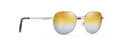 Hulikau Classic Sunglasses - Gold Metal/Dual Mirror Gold to Silver Polarized