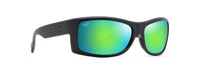 Equator Wrap Sunglasses - Matte Black with Olive Interior/Maui Green Polarized