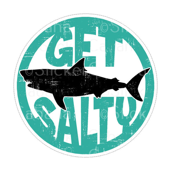 Get Salty Shark Large Sticker