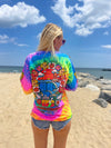 COASTAL EDGE EAST COAST SURFING CHAMPIONSHIP 2022 LONG SLEEVE TEE - NEON RAINBOW