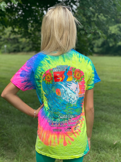 Coastal Edge East Coast Surfing Championship 2021 Short Sleeve T-Shirt - Neon Rainbow