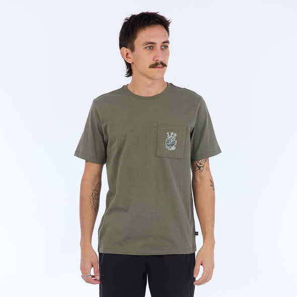 TIGER SUPER SOFT SHORT SLEEVE POCKET TEE - OLIVE