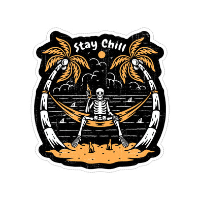 STAY CHILL SKELETON LARGE STICKER
