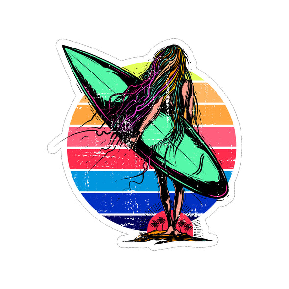 SURFER GIRL LARGE STICKER