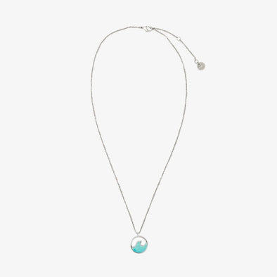 STONE WAVE NECKLACE - SILVER/TURQUOISE