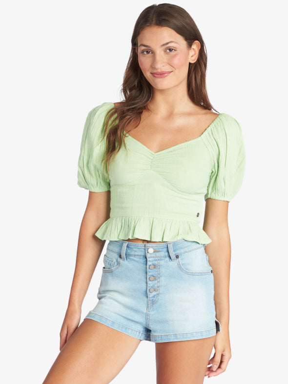 Women's Life Mirage Woven Puff Sleeve Top